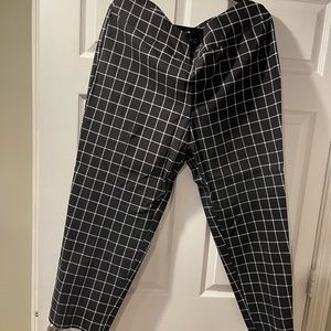 Pin stripe checker print pants